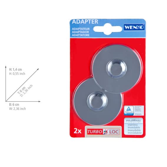 WENKO Turbo-Loc® Adapteur pour la série Premium et Classic Chromé