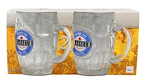 Reception Lot DE 2 BOCKS A Biere 54 CL en Verre BRASSEUR