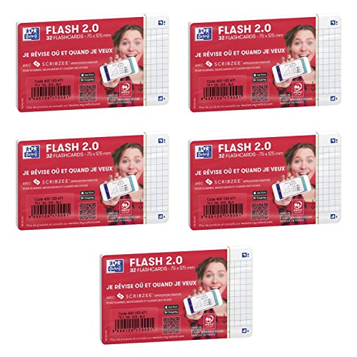 Oxford Flash 2.0 – Pack de 32 Cartes A7 Petits Carreaux