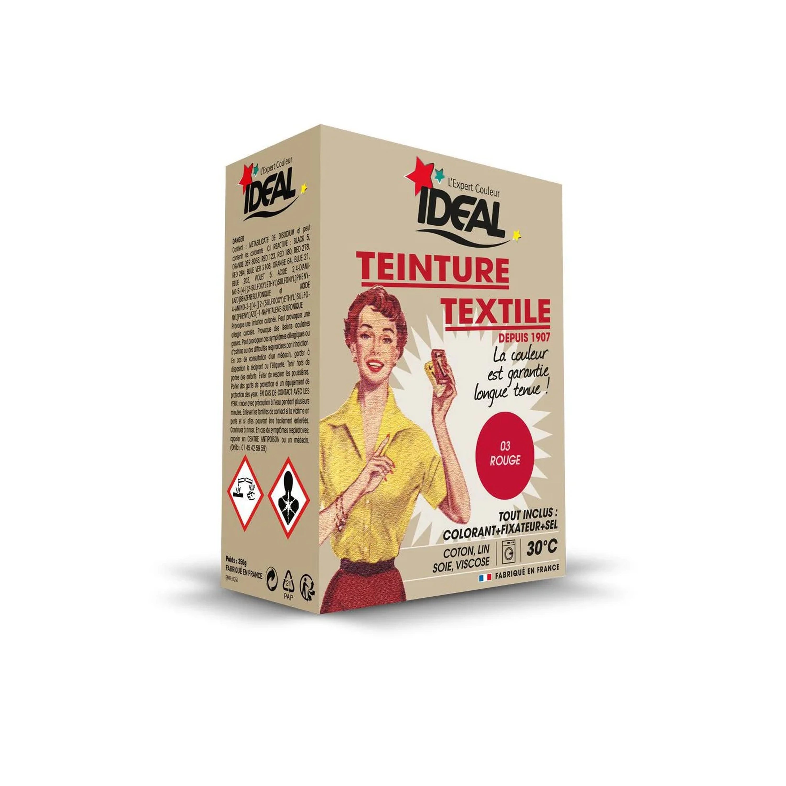 Idéal – Teinture Textile Tomate Cerise Rouge 350 g