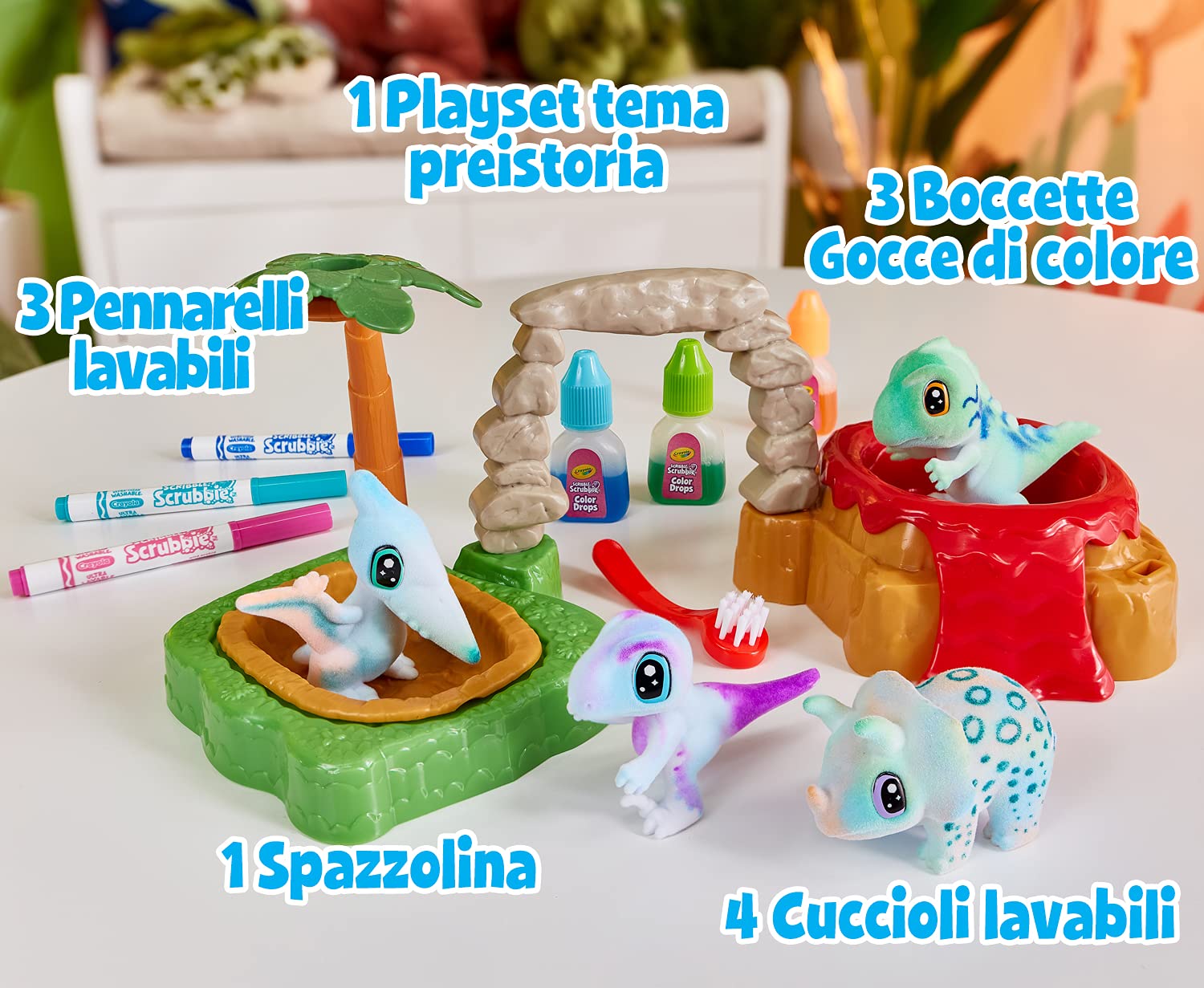 Crayola Washimals Dinosaur – Kit Créatif à Colorier avec Figurines et Feutres