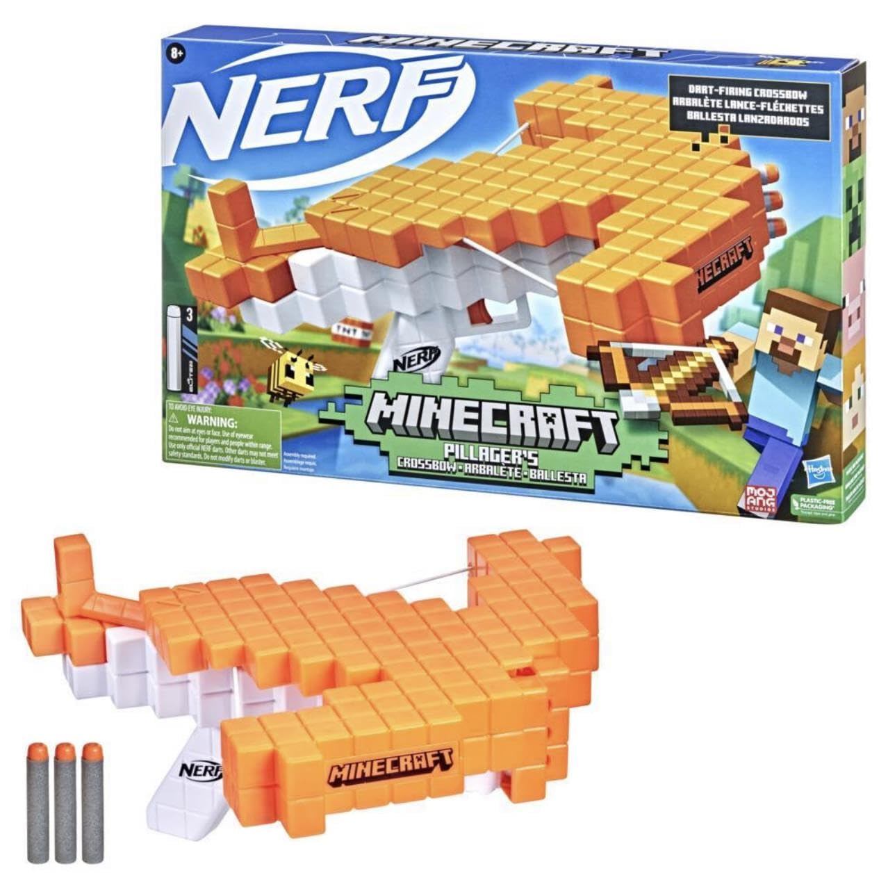 Nerf Minecraft – Arbalète à Fléchettes du Pilleur de Blocs