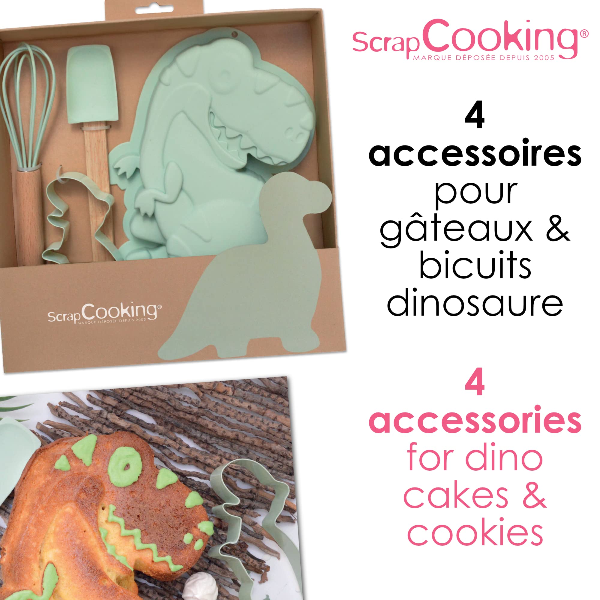 ScrapCooking – Coffret Pâtisserie Dinosaure pour Enfants