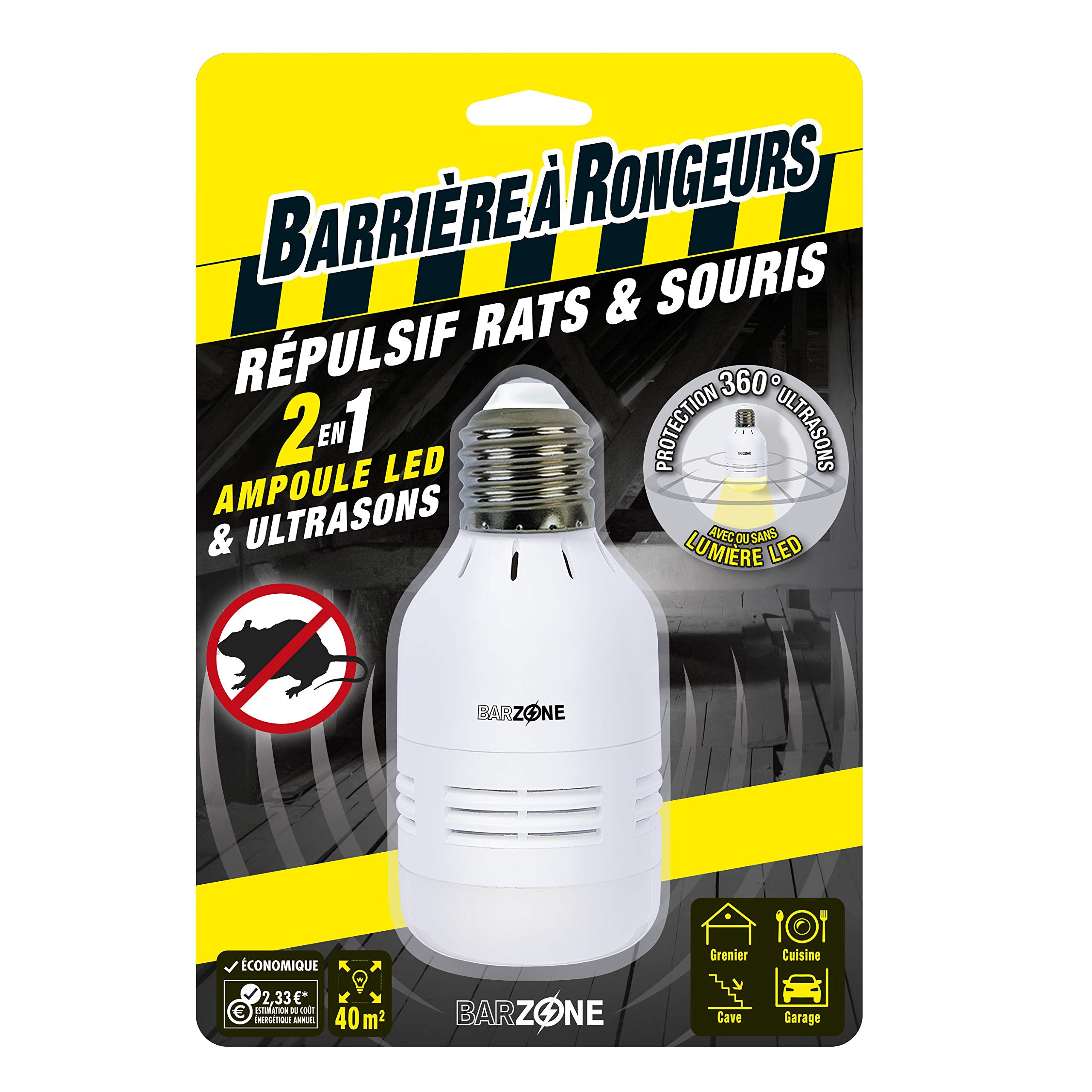 Barrière à Rongeurs – Répulsif Rats et Souris 2-en-1 LED + Ultrasons