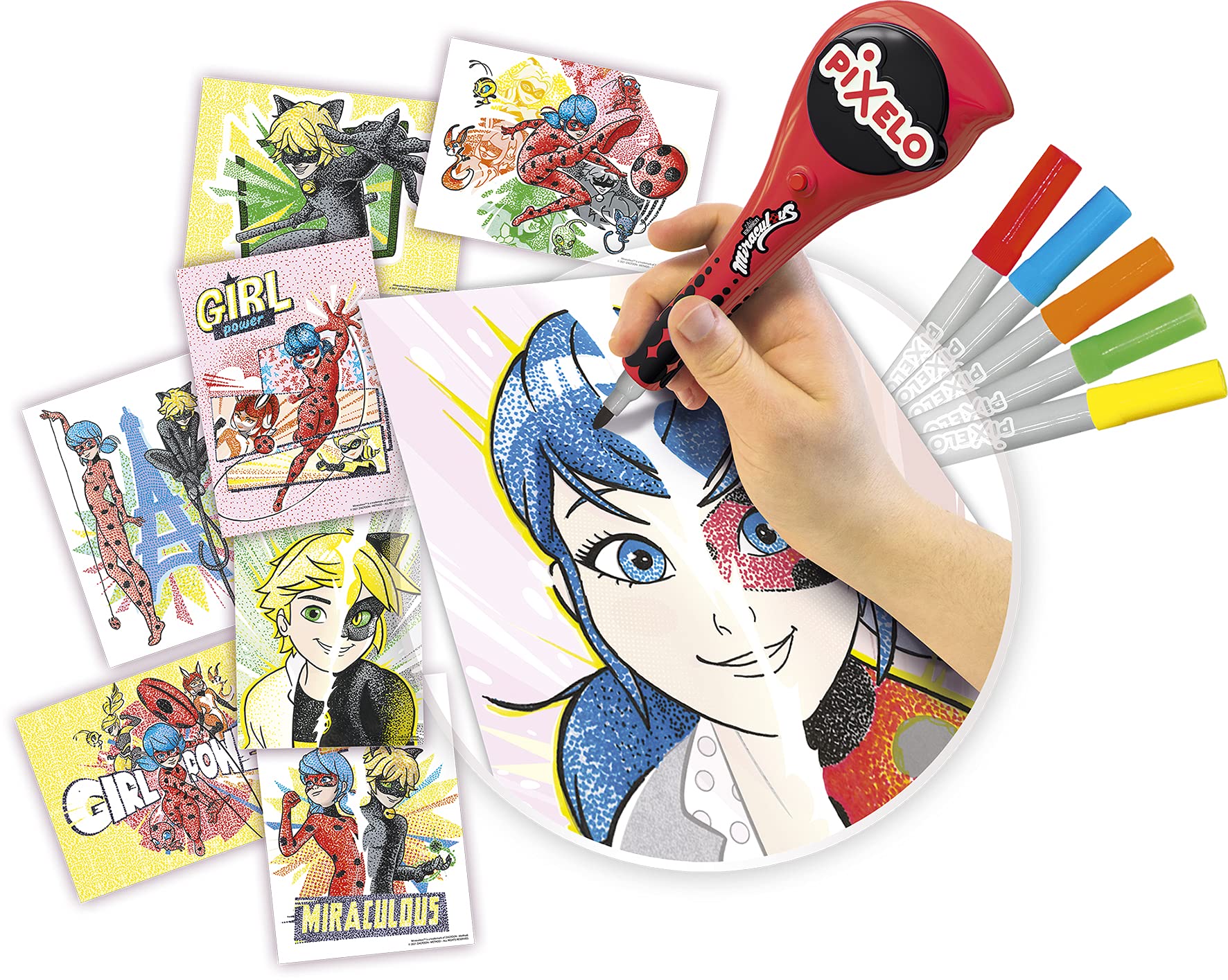 Pixelo Miraculous – Kit Créatif Lansay avec Stylo Électronique et Feutres