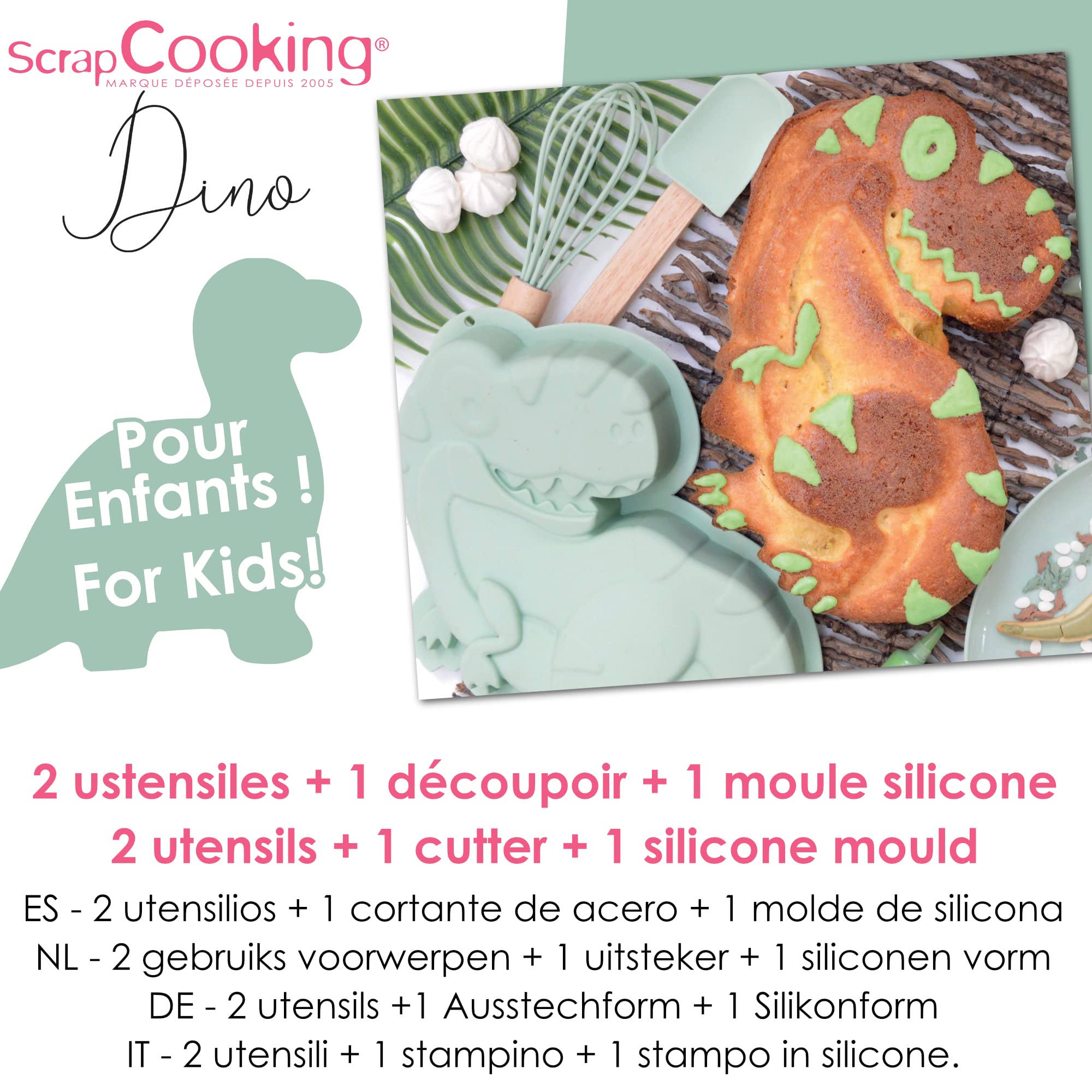 ScrapCooking – Coffret Pâtisserie Dinosaure pour Enfants