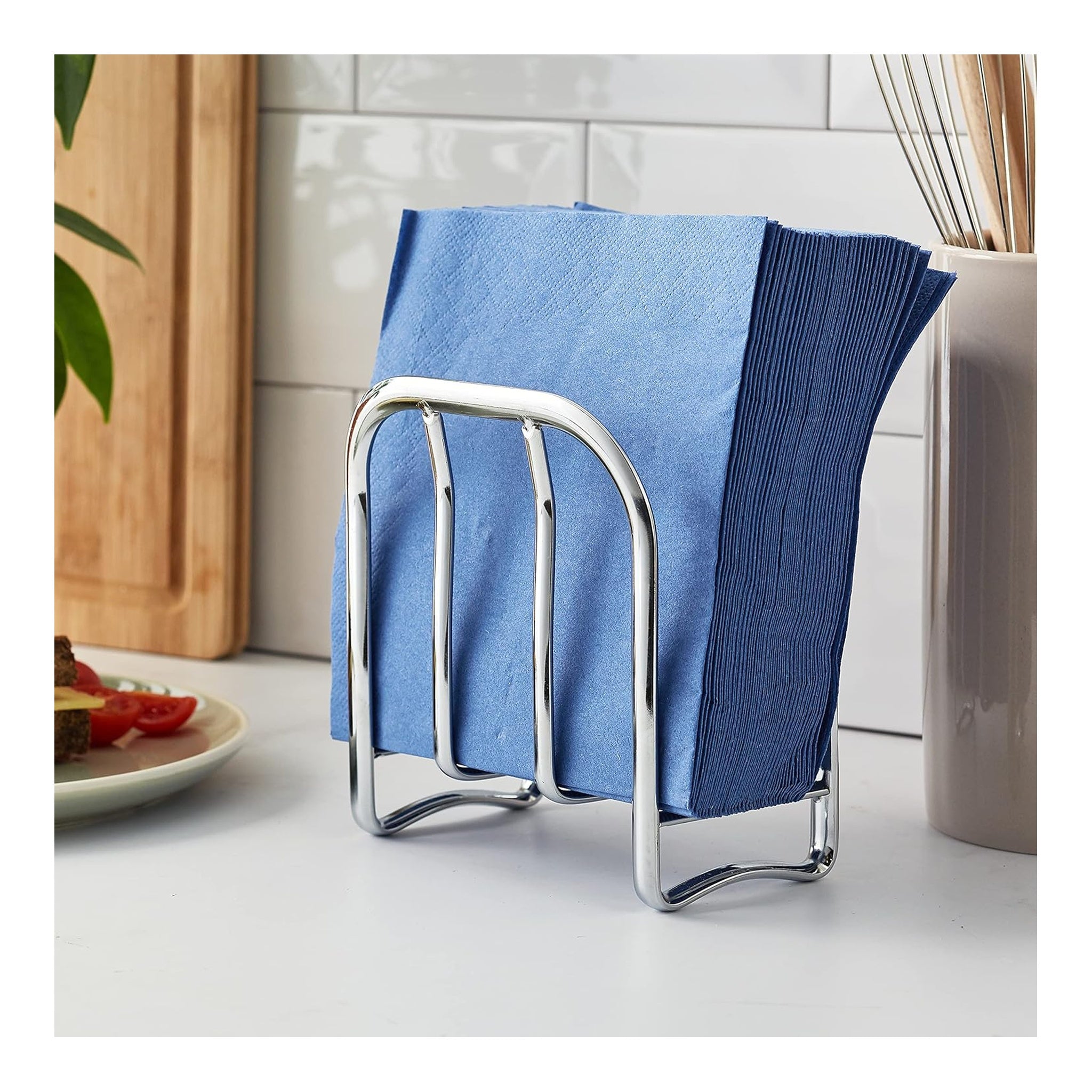 Porte-Serviettes de Table en Métal Chromé – Design Moderne