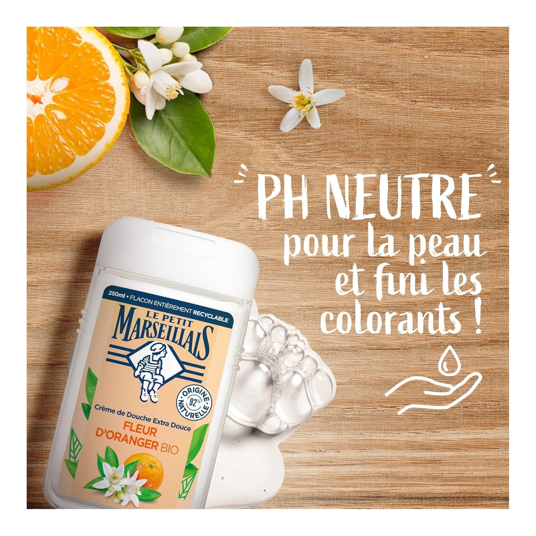 Le Petit Marseillais – Gel Douche Hydratant Fleur d’Oranger Bio 250 ml